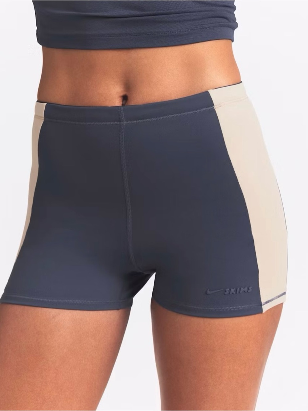 NikeSKIMS - Matte Shine Mix 2” Biker Shorts - Deep Royal & Stone - Sz M- NWT